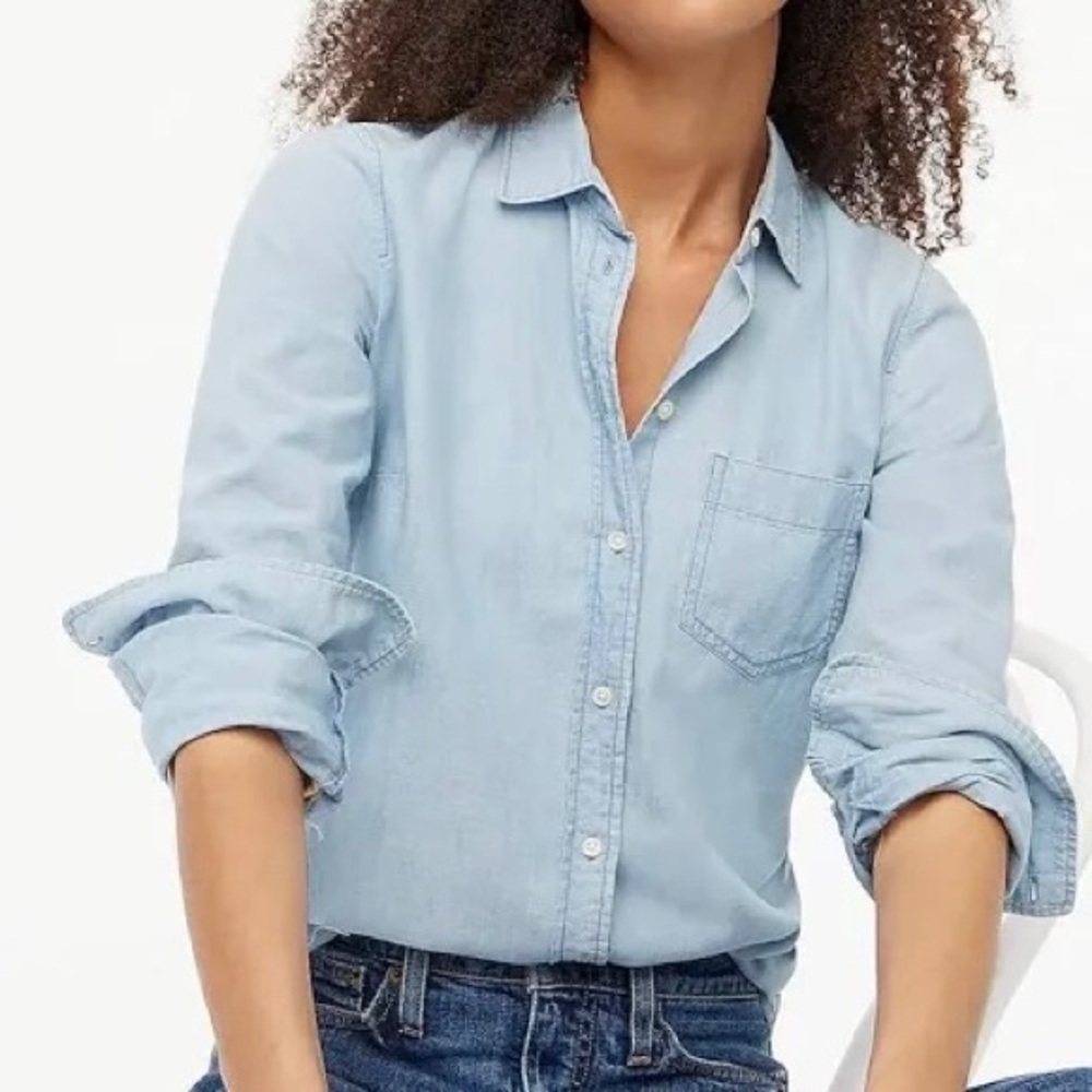 NWT J Crew Light Chambray Button Up Shirt XXL
